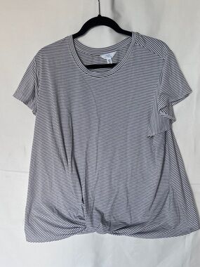 Time and Tru Women’s Black & White Striped Short Sleeve Tee XXXL